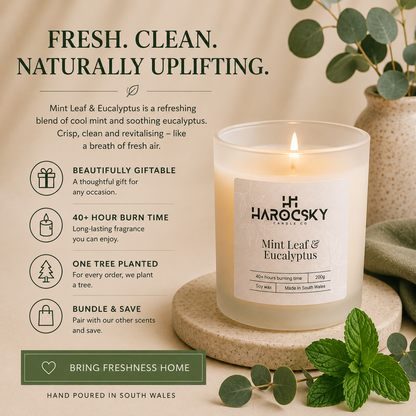 Mint Leaf & Eucalyptus Soy Wax Candle